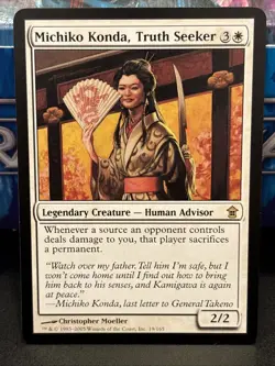 Michiko Konda, Truth Seeker Saviors of Kamigawa White Rare MTG NM UP - Image 1