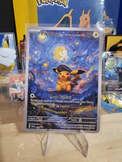 Van Gogh Starry Night Pilachu - Classic Pokemon Fan Art Custom- NON TCG - (NM) - Image 1