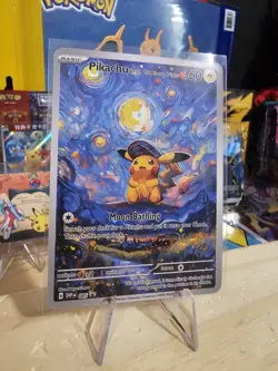 Van Gogh Starry Night Pilachu - Classic Pokemon Fan Art Custom- NON TCG - (NM) - Image 2