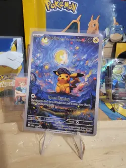 Van Gogh Starry Night Pilachu - Classic Pokemon Fan Art Custom- NON TCG - (NM) - Image 4