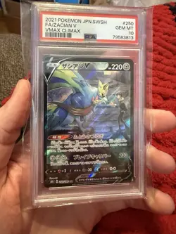 2021 Pokemon Japanese SWSH VMAX Climax Zacian V CSR 250/184 PSA 10 - Image 1