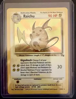 1999 Pokemon Fossil Raichu 14/62 Holo Vintage Near Mint - Image 1