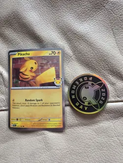Pikachu 051 /162 Stamped 2026 Pokemon Day 30 Promo TCG With Coin - Image 1