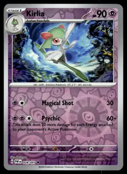 Kirlia Reverse Holo NM 028/091 Paldean Fates Pokemon Card - Image 1