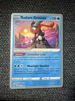 Pokemon Radiant Greninja 046/189 Holo Rare Variant F 2023 World Championships - Image 1