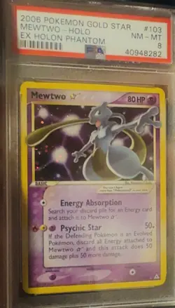 Pokemon 2006 EX Holon Phantoms Gold Star #103 MeWTWO-Holo PSA - Image 1