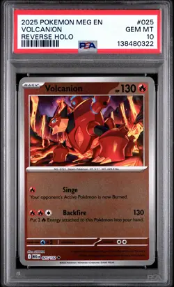 2025 POKEMON MEG EN-MEGA EVOLUTION REVERSE HOLO #025 VOLCANION PSA 10 - Image 1