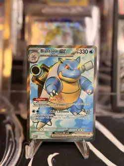 Pokemon TCG Blastoise EX 184/165 Full Art Holo Rare S&V 151 NM+ - Image 1