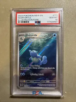 Pokemon TCG Scarlet & Violet Wartortle Card 171/165 Illustration Rare, PSA 10 - Image 1
