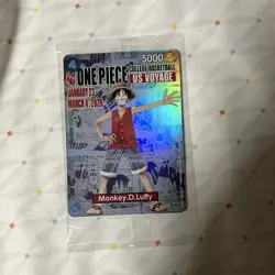 Bandai One Piece CCG Monkey.D.Luffy US Voyage Promo Holo Card CMAB-0140 - Image 1