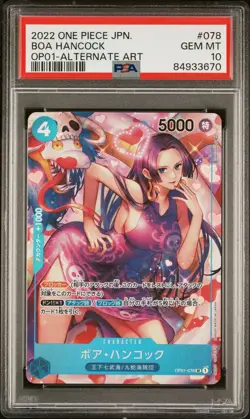 PSA 10 One Piece Card Game Boa Hancock OP01-078 Romance dawn SR Alt Art Japanese - Image 1