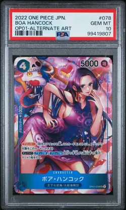 2022 ONE PIECE ROMANCE DAWN JAP BOA HANCOCK ALT ART OP01-078 PSA 10 GEM MINT - Image 1