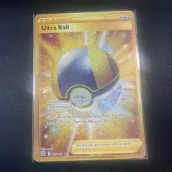 Pokemon Ultra Ball 186/172 Gold Secret Rare SWSH09 Brilliant Stars Trainer Card - Image 1