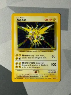 Pokemon Cards Zapdos 16/102 Base Set Rare - Image 1