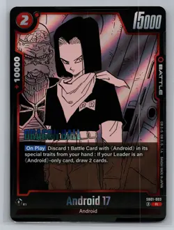 Dragon Ball Super Card Game Manga Booster 01 #SB01-003 Android 17 R Foil - Image 1