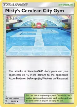 Misty's Cerulean City Gym 61/68 Hidden Fates Mint Pokemon Card - Image 1