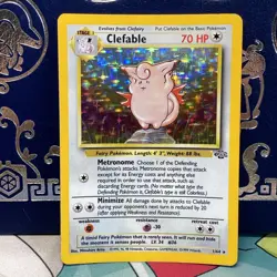 Pokemon TCG Clefable #1/64 Jungle Set Unlimited Holo Rare WOTC VTG 1999 LP - Image 1