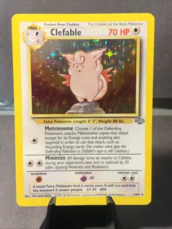 Pokemon TCG Clefable #1/64 Jungle Set Unlimited Holo Rare WOTC VTG 1999 - Image 1