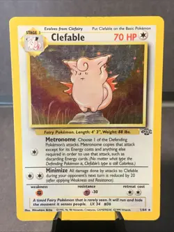Pokemon TCG Clefable #1/64 Jungle Set Unlimited Holo Rare WOTC VTG 1999 - Image 1