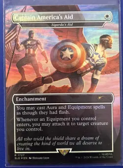 Captain America’s Aid - Sigarda’s Aid NM Rainbow Foil #1727 MTG Marvel - Image 1