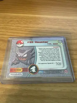 2000 Topps HOLO Pokemon Tv Animation Edition Blue Foil Card #93 Haunter - Image 3