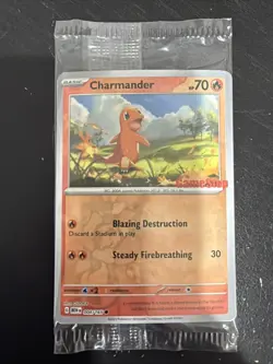 Pokemon TCG Charmander GameStop Exclusive Reverse Holo Promo Card 004/165 Sealed - Image 1