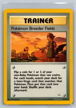 Pokemon Breeder Fields Uncommon Neo Revelation Unlimited 62/64 MP - Image 1