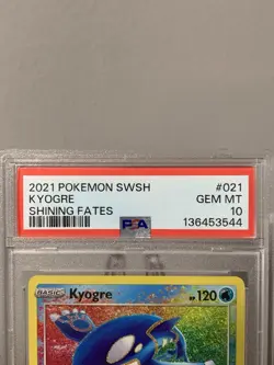 PSA 10 Kyogre Pokemon Sword & Shield Shining Fates Amazing Rare 021/072 - Image 2