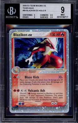 2004 Pokemon EX Team Magma VS Aqua Blaziken EX-Holo #89 BGS 9 MINT - Image 1