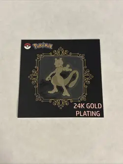 Mewtwo 24k Gold Plated Sticker Korean Striking Candy Pokemon - Image 1