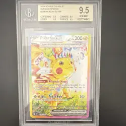 Pokemon TCG Pikachu ex 238/191 Sv08 Surging Sparks SIR Holo Beckett 9.5 2024 - Image 1