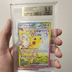 Pokemon TCG Pikachu ex 238/191 Sv08 Surging Sparks SIR Holo Beckett 9.5 2024 - Image 3