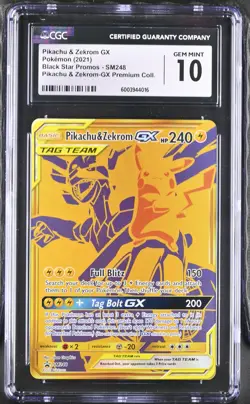 Pokemon Pikachu & Zekrom GX SM248 CGC Gem Mint 10 Premium Collection Box 2021 - Image 1