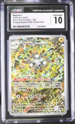Pokemon Magneton SVP 159 CGC Gem Mint 10 Surging Sparks ETB Black Star Promo - Image 1