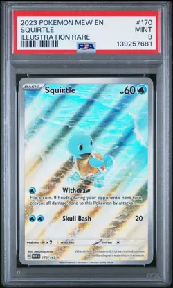 2023 Pokemon 151 Squirtle Illustration Rare IR 170/165 PSA 9 - Image 1
