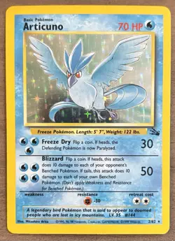 Pokemon TCG Articuno Fossil 2/62 Holo 1999 Wizards Base Set Copyright Holo Rare - Image 1