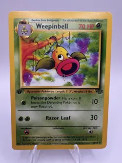 1st Edition Weepinbell 48/64 Jungle Uncommon Pokemon TCG Vintage WotC 1999 LP - Image 1