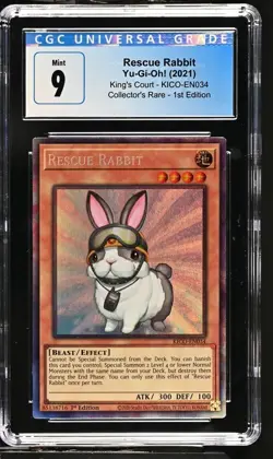 Yu-Gi-Oh! Rescue Rabbit KICO-EN034 Collector's Rare 1st Ed CGC 9 - Image 2