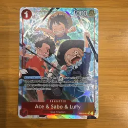 One Piece CCG Ace & Sabo & Luffy OP13-007 SR Pack Fresh Alt Art - Image 1
