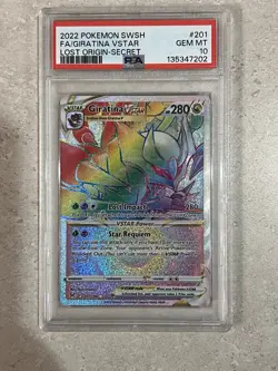 PSA 10 - Pokemon Giratina VSTAR TCG 201/196 Lost Origin Secret Rare Rainbow Rare - Image 1