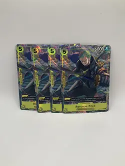 4x One Piece Card Game Roronoa Zoro OP07-113 Illustration Box Vol.3 Promo NM - Image 3