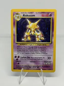Alakazam Holo Pokemon TCG Base Set 1999 Rare Card 1/102 Ungraded MP - Image 1