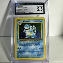 Pokemon TCG Blastoise Base Set Holo Unlimited Rare Card 2/102 WOTC CGC 5.5 - Image 1