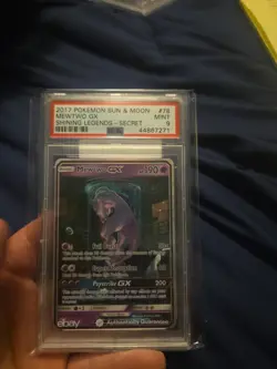 2017 POKEMON SUN & MOON SHINING LEGENDS SECRET #78 MEWTWO GX PSA 9 - Image 2