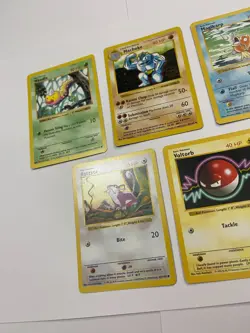 Shadowless Pokemon Base Set Lot Machoke Weedle Voltorb Magikarp Rattata - Image 3