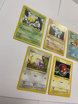 Shadowless Pokemon Base Set Lot Machoke Weedle Voltorb Magikarp Rattata - Image 4