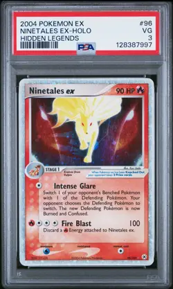 2004 POKEMON EX NINETALES EX HOLO HIDDEN LEGENDS #96 PSA 3 VG - Image 1