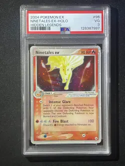 2004 POKEMON EX NINETALES EX HOLO HIDDEN LEGENDS #96 PSA 3 VG - Image 3