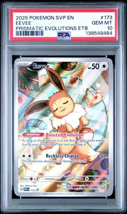 2025 Pokemon Prismatic Evolutions Eevee ETB Black Star Promo #173 PSA 10 - Image 1