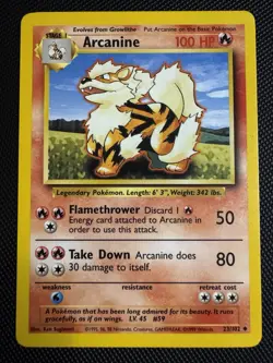 Pokemon - 1999 Arcanine 23/102- Base Set - - Image 1